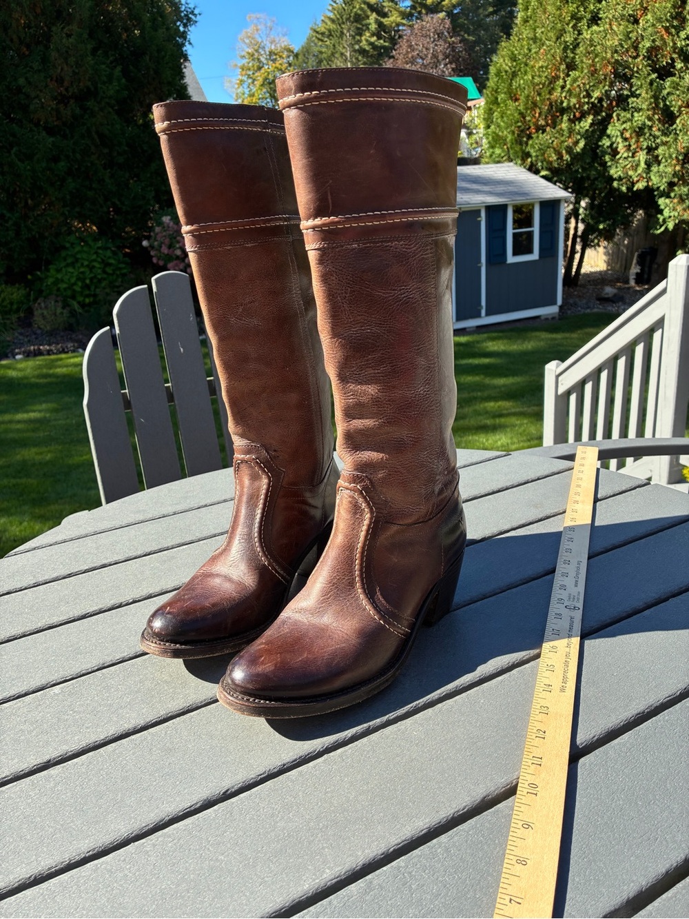Frye Tall Brown Leather Riding Boots